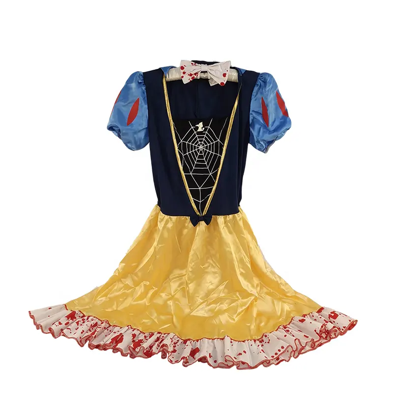 Abbigliamento per feste all'ingrosso giallo bellissimo vestito per ragazze su misura bel costume con manica corta regali per bambini