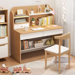 Simple Desk with Bookshelf Combination Home <strong>Computer</strong> Desk Primary School Students Writing Study <strong>Table</strong> - Product Image 1