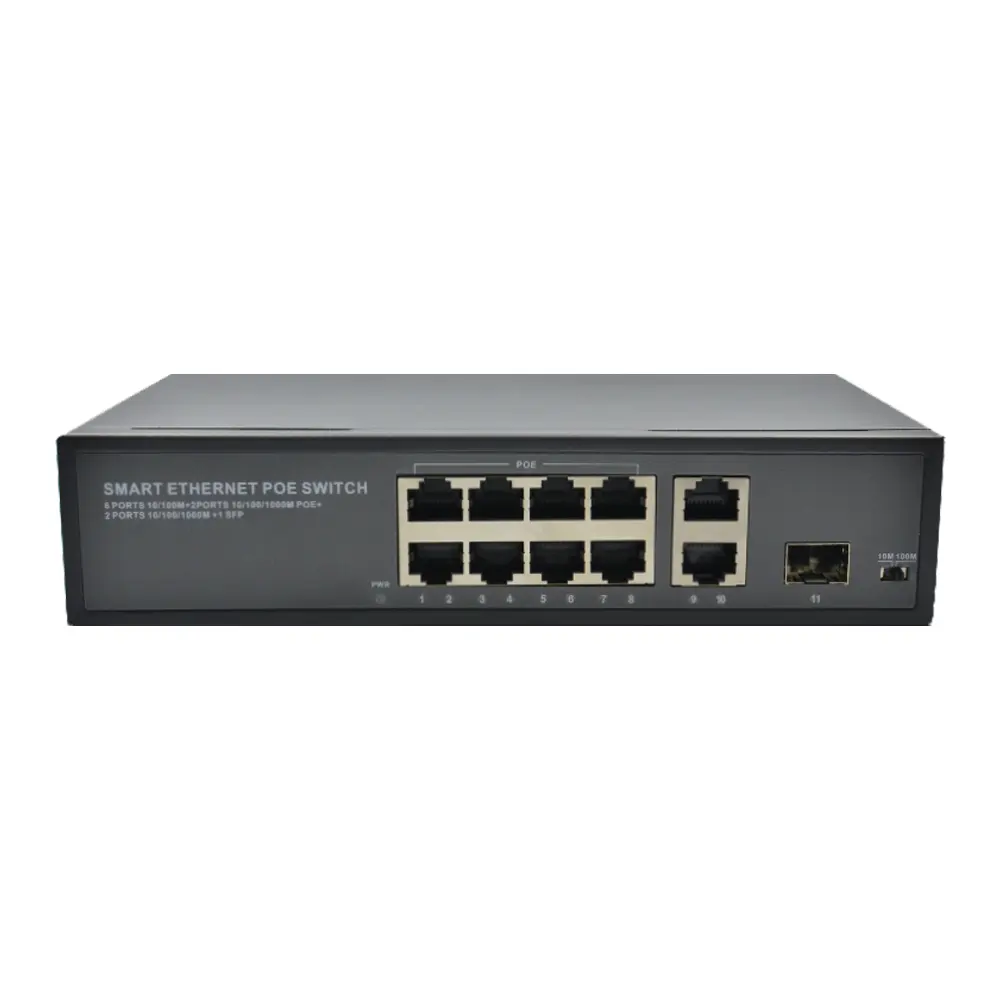 Interruptor mtstar 8 + 2 + 1 porta de fibra óptica poe switch 10 1sfp uplink + 1rj45