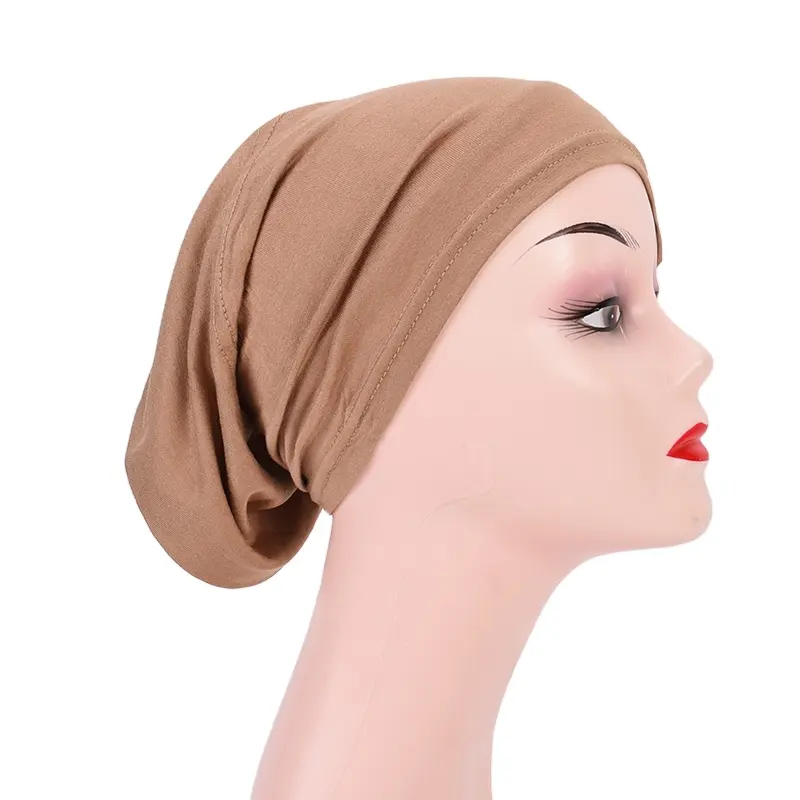Fabrik Hochwertiger Twill-Seiden schal Bottom Hat Hot Sale Cap für Frauen Muslimisches Kopftuch mit Innenfutter Haarband Armband