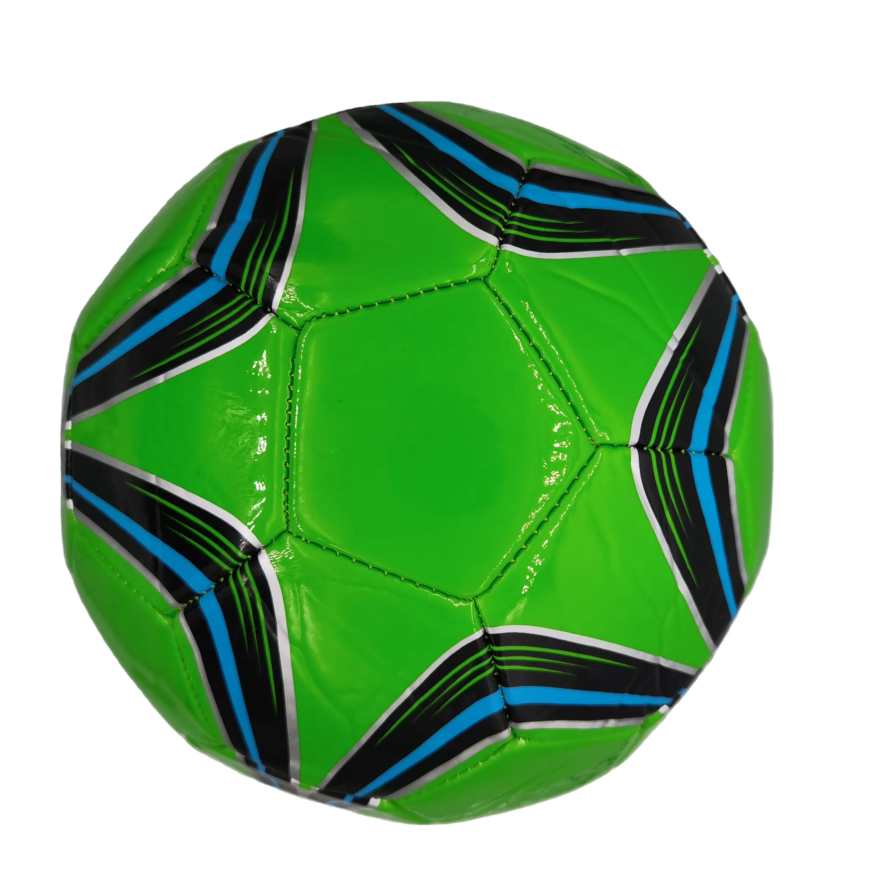 サッカーボールPVCマシンステッチ耐久性プロモーションカスタムロゴプリントラジウムカラー