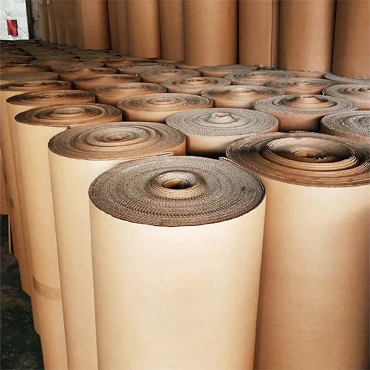 Single Face Corrugated Cardboard Roll B Flute Shipping Corrugated Roll Paper Corrugated Wrap for Packing, Storage, Shipping, DIY