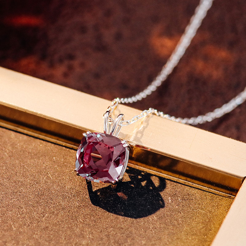 14k solid gold lab alexandrite necklace