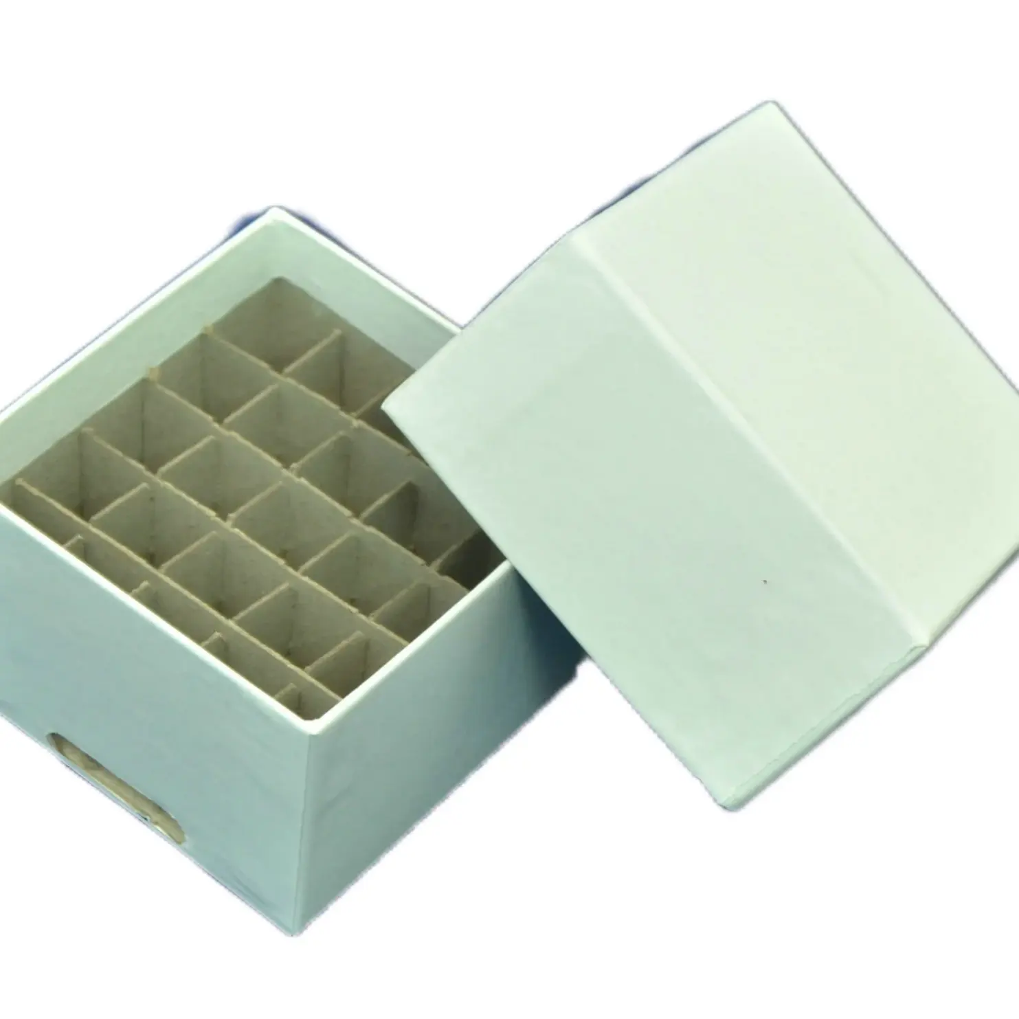 Laboratorio impermeabile Mini scatole di cartone con 25 divisori di celle per lo stoccaggio di campioni, tubi utilizzati In serbatoi di azoto liquido