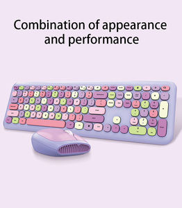 Teclado y ratón Combos Hermoso color y teclado inalámbrico de alta función Un enchufe para ratón y teclado - Product Image 2