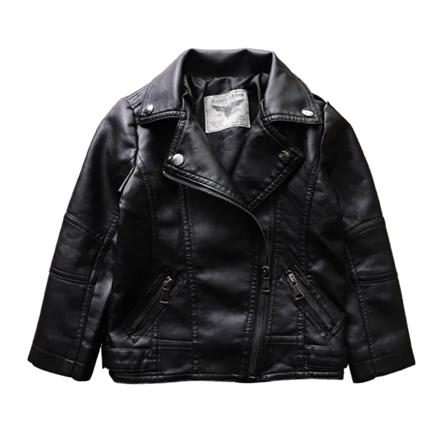 Blouson en cuir noire pour filles, de haute qualité, Cool, pour moto, veste en cuir coupe-vent, personnalisée, pour enfants, collection