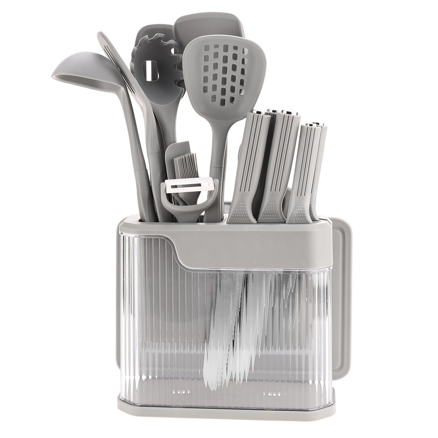 Ustensiles de cuisine en silicone gris lot de 17