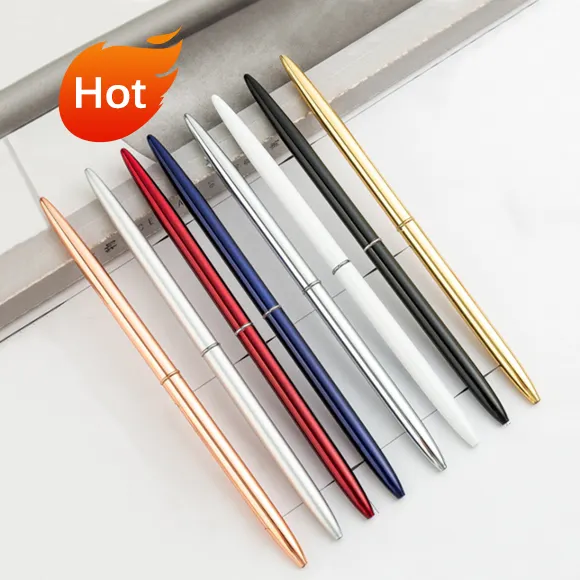 BECOL Papelaria De Escritório Fino Caneta Esferográfica Rose Gold Metal Ball Pen Luxo Twist Fina Caneta Esferográfica com Logotipo Personalizado para Presentes