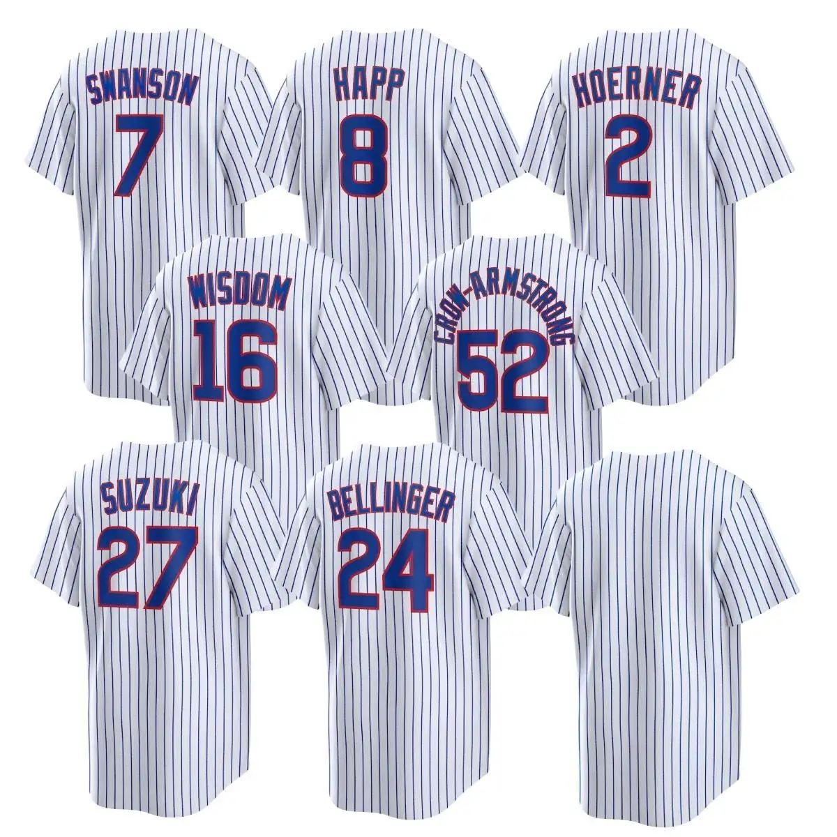 2024 nuevo jersey de béisbol cosido Chicago Cub #27 Seiya Top bordado Jersey