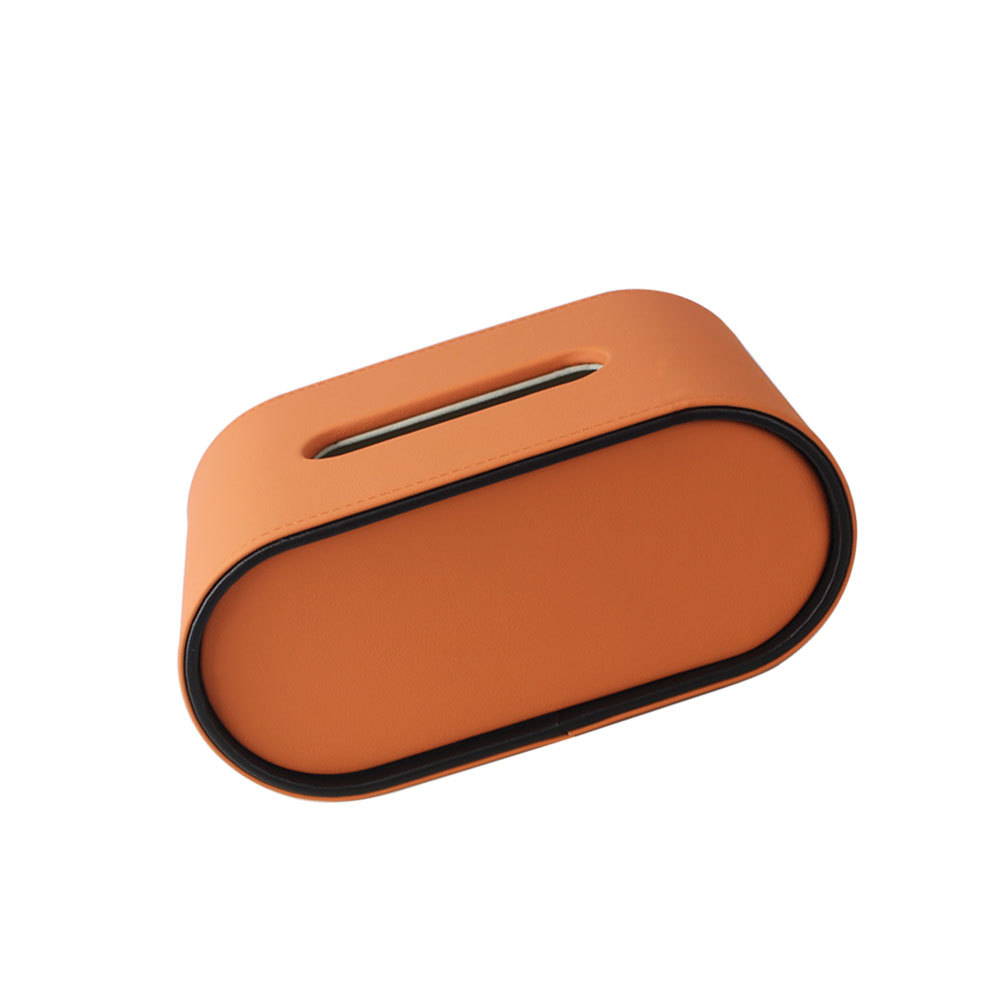 Boîte de mouchoirs ovale-yee orange bord noir