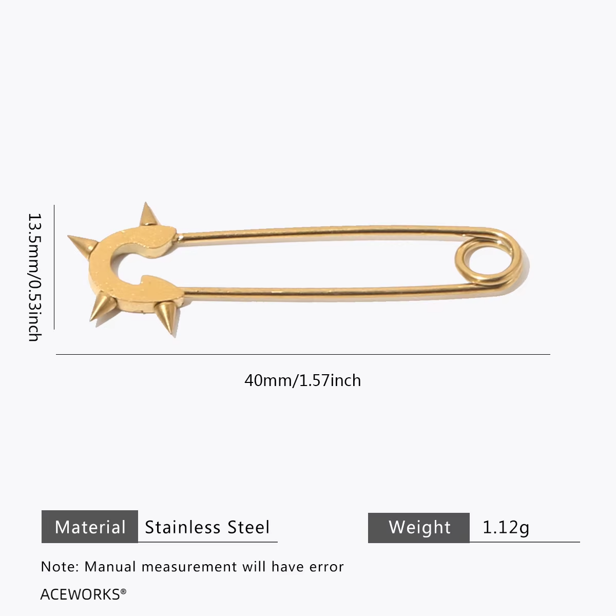 Gold barbed pin