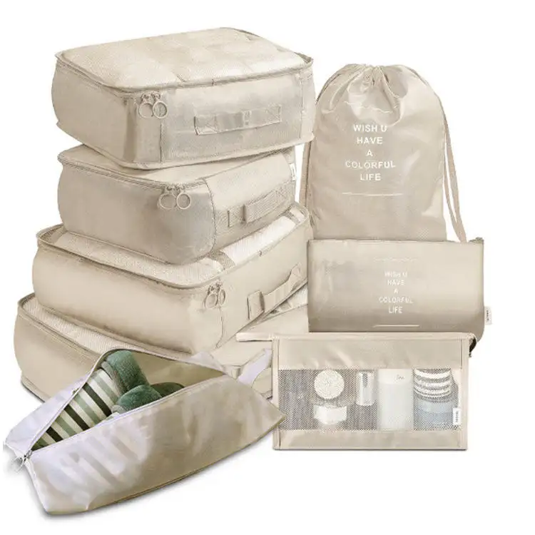 Venda quente grande saco organizador de bagagem de viagem de nylon cubos de embalagem portátil material organizadores de viagem