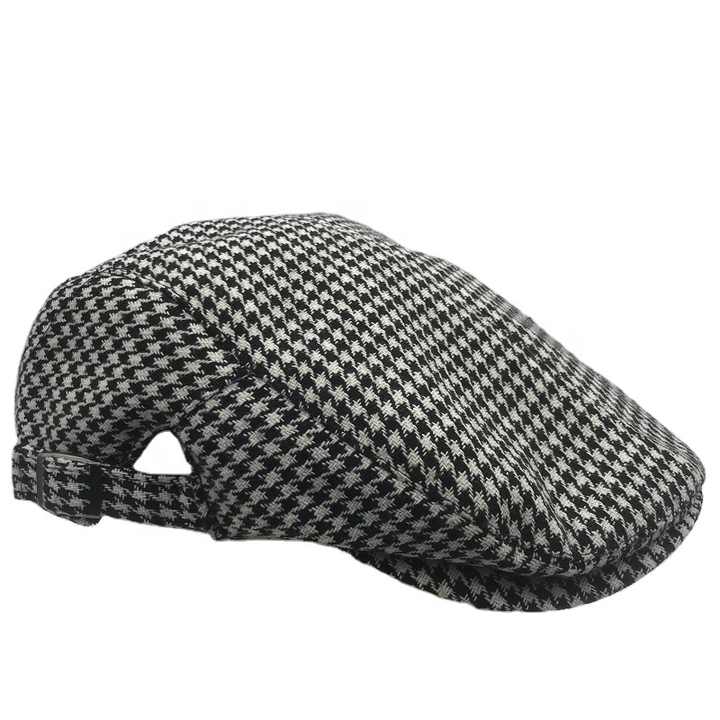 Chapeaux béret en tweed pied-de-poule style britannique unisexe nouveau design de mode personnalisé
