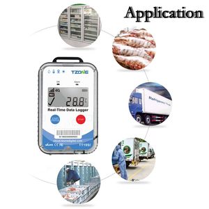 Tzone 4G/5G Registrador de datos de temperatura en tiempo real de uso global con función de humedad/luz/choque y ubicación
