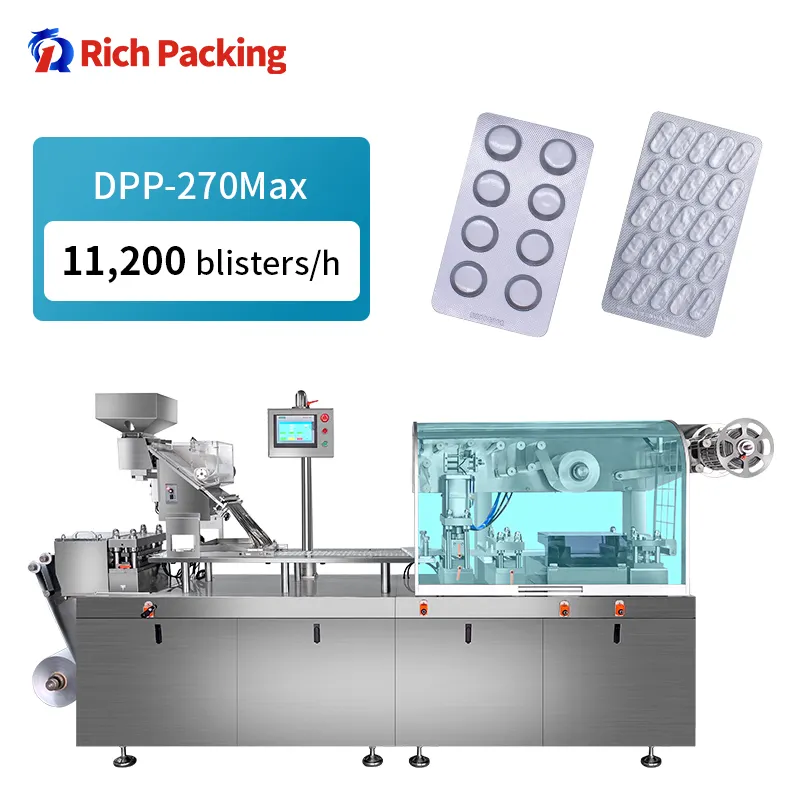 Dpp Automatische Vlakke Plaat Alu Pvc Vormen Afdichting Verpakking Blister Verpakkingsmachine Prijs Voor Tablet Capsule