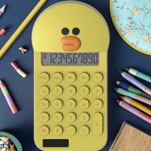 Máy Tính Năng Lượng Mặt Trời Hình Dạng Động Vật Dễ Thương 12 Chữ Số Học Sinh Máy Tính - Product Image 3