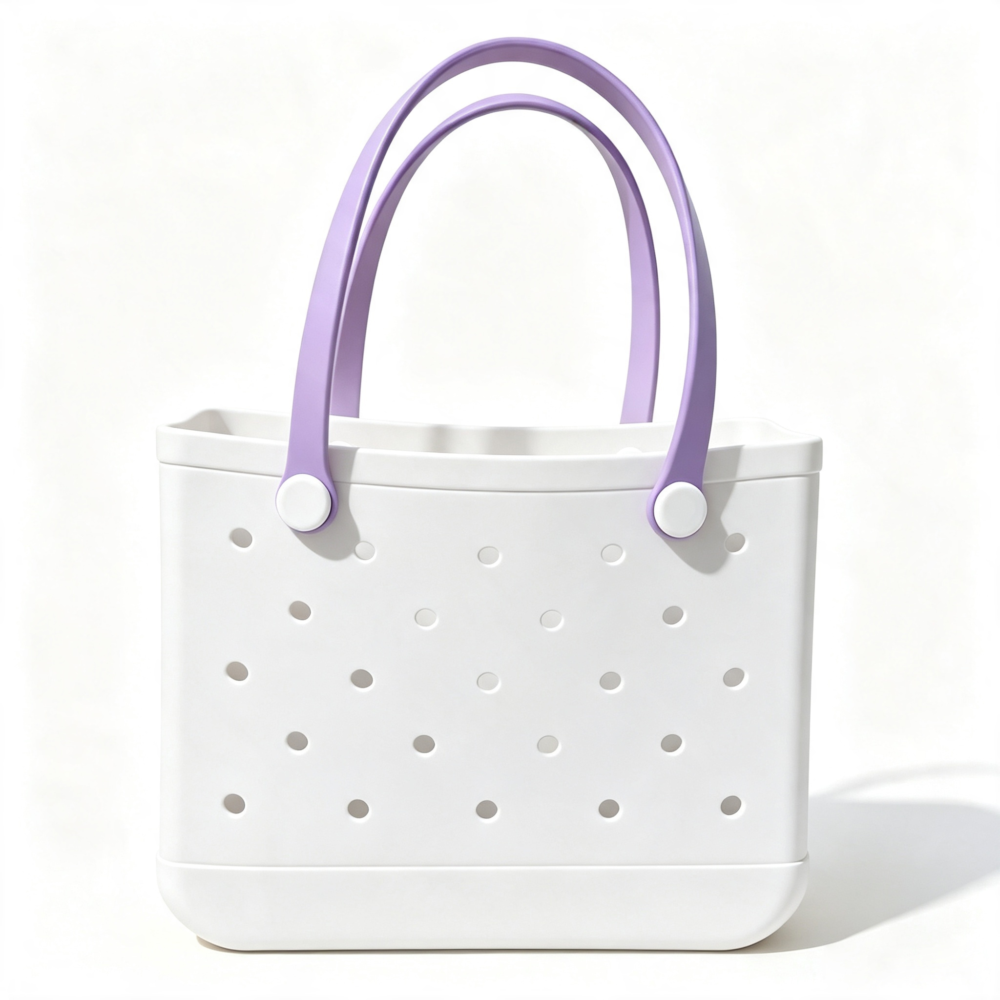 White and light purple shoulder strap