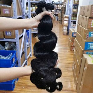 カーリービルマ生毛ボディウェーブ人毛エクステンション未処理ストレート生毛束