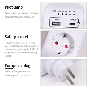 Neuzugang intelligenter Timer Steckdose Digitaler Timer-Schalter EU Stecker Zeitpunktregler Timer mit USB-Ladegerät - Product Image 4