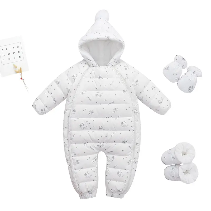 Baby baby down jacket conjoined white duck down climbing jacket thickened newborn winter 2021 new style