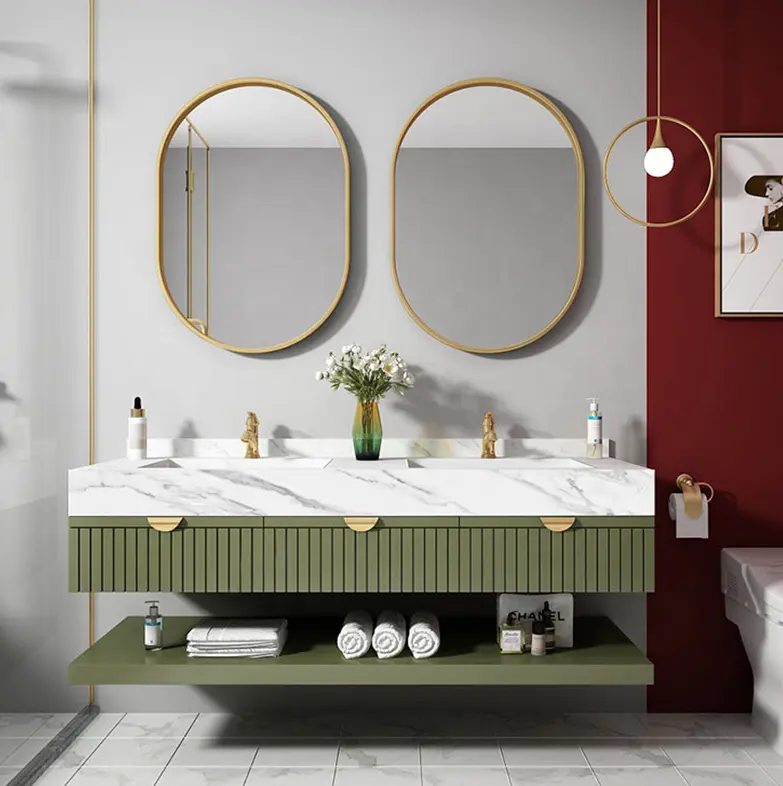 Lavandino artificiale del bacino dell'arancia del quarzo artificiale di vanità del bagno su misura lusso di 2022 HangZhou 316con lo specchio