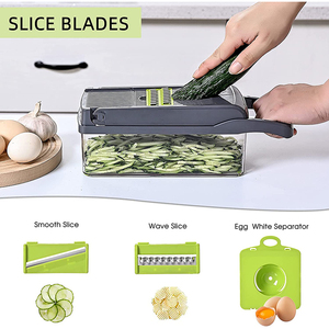Sebze kesicisi 15 1 çok fonksiyonlu gıda parçalayıcı ile 7 bıçakları dilimleme Dicer kesici sebze kesici ile konteyner - Product Image 2