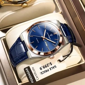 Neue POEDAGAR Top Marke Luxus uhr für Männer Wasserdichte leuchtende Datum Woche Quarz Leder uhr Casual Herren uhren Herren uhr - Product Image 6