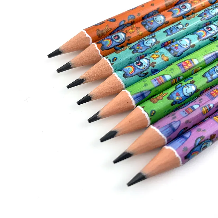 Lápices de plástico HB para niños, con diseño de imagen de dibujos animados, de 7,5 pulgadas, para volver a la escuela