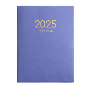 2025日记新款A4记事本2024英语日程表笔记本创意皮革纹理学生办公室日程表笔记本