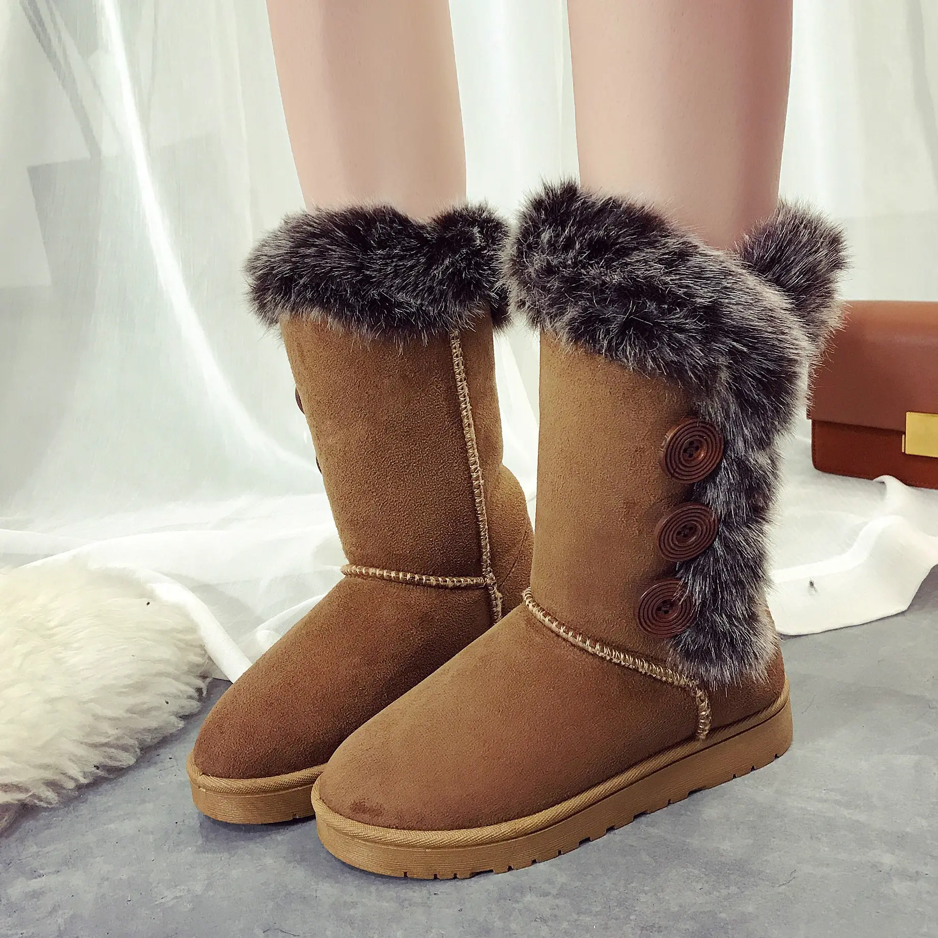 Botas femininas quentes para neve, botas de neve para mulheres