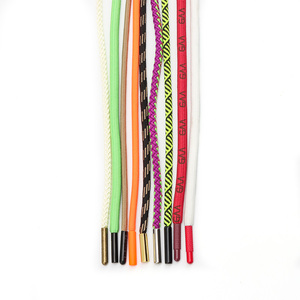 Gran oferta, cordón de poliéster personalizado colorido, cordón redondo elegante de colores, cordón de cuerda con capucha, cordón con puntas de Metal - Product Image 5