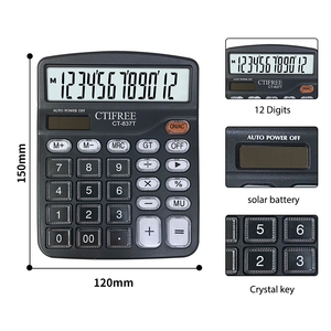 เครื่องคิดเลขตั้งโต๊ะ CT-837 12หลักปรับแต่งโลโก้ลบบัญชีแบตเตอรี่พลังงานแสงอาทิตย์ไฟ LED แสดงผลขนาดใหญ่เครื่องคิดเลขอิเล็กทรอนิกส์ - Product Image 4