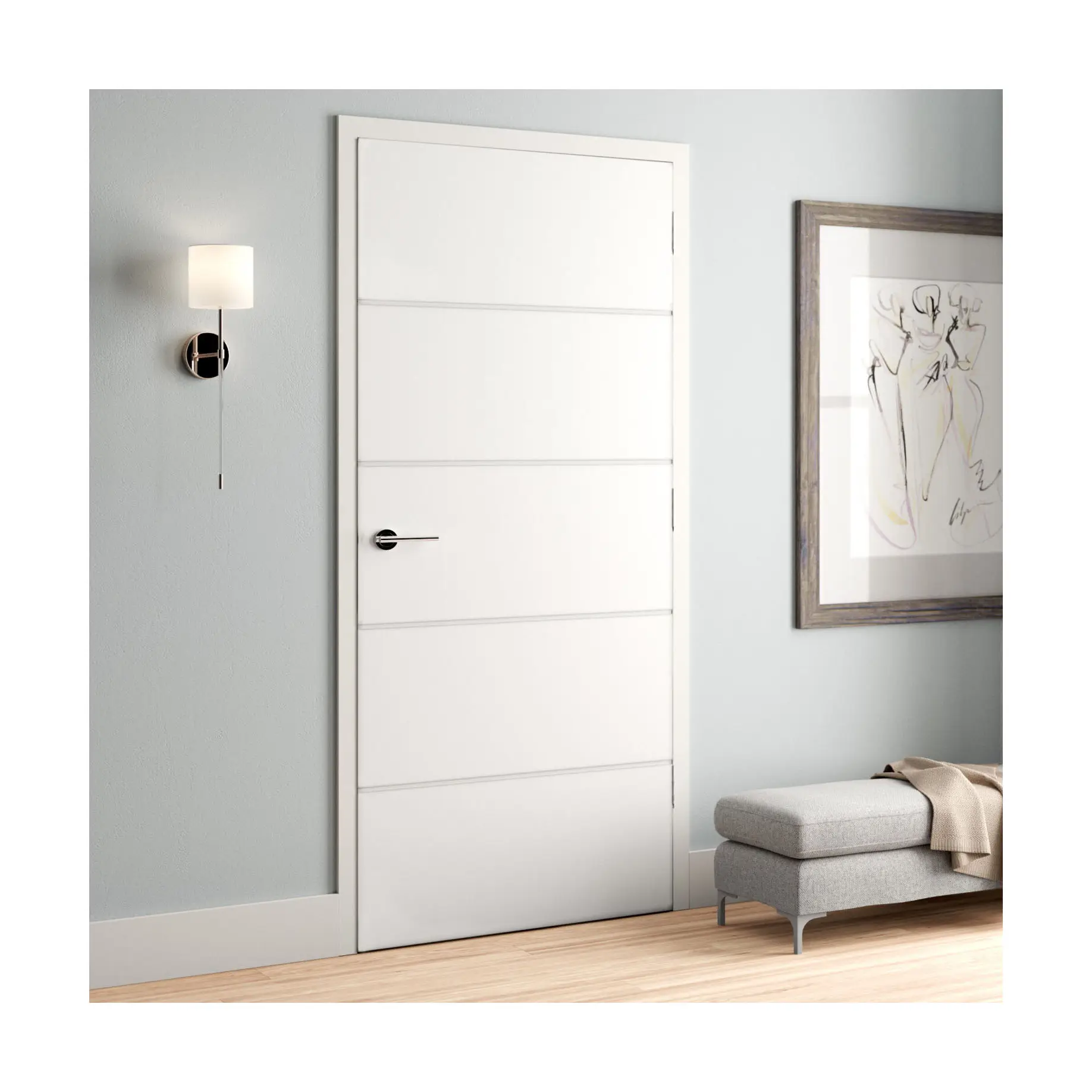 أبواب خشبية داخلية ACE قابلة للطي مزدوجة باب داخلي من الخشب الصلب عالي الجودة لغرف النوم باب داخلي من الخشب الصلب بتصميم عصري