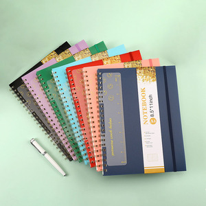 Di alta qualità personalizzabile A4 grande stampa promozione copertina rigida rilegata a spirale PVC diario studente taccuino con fascia elastica - Product Image 1