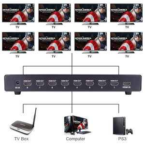 VCOM 1,4 V HDMI Splitter 1 en 8 salidas HD Video 1080p 3D para pantalla de espejo de cámara de seguridad - Product Image 5