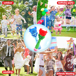 Großhandel ODM OEM 24,5 cm Rose Flower Bubble Stick Kind Outdoor Spielzeug Geburtstags feier Spielzeug Bubble <span class=keywords><strong>Wand</strong></span> für Mädchen - Product Image 6