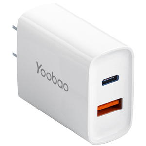 <span class=keywords><strong>YOOBAO</strong></span> ücretsiz örnek çift çıkış şarj PD20W/QC18W hızlı şarj adaptörü USB tip-c girişli şarj cihazı