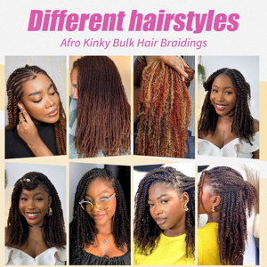 100% insan saçı Afro Kinky toplu siyah kadın için boyalı ve ağartılmış Afro Kinky toplu saç olabilir