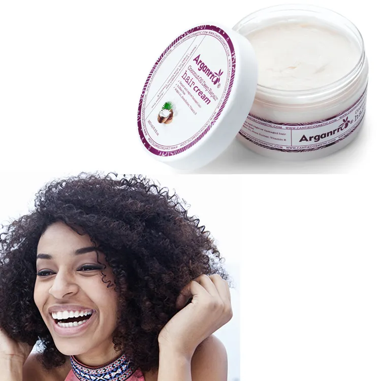 Aqarganrro — crème pour cheveux frisés et démêlés, ml, crème en noix de coco, soins pour cheveux abîmés