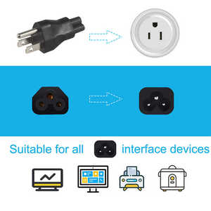 ตัวแปลงไฟ3Pin ของเรา NEMA 5-15P ไปยังอะแดปเตอร์ปลั๊กไฟ AC C5 IEC - Product Image 2
