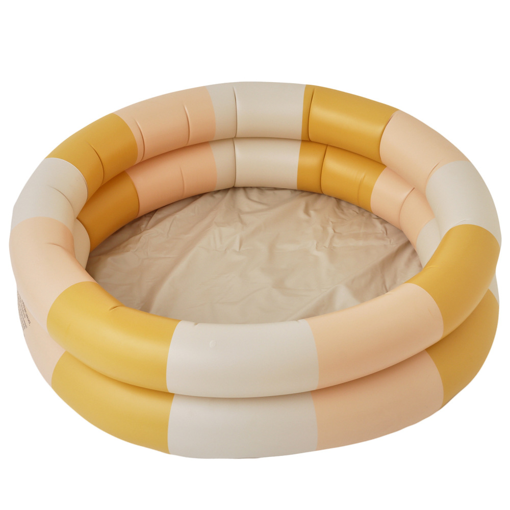 Piscina retro amarilla a rayas (empaque en caja de color)