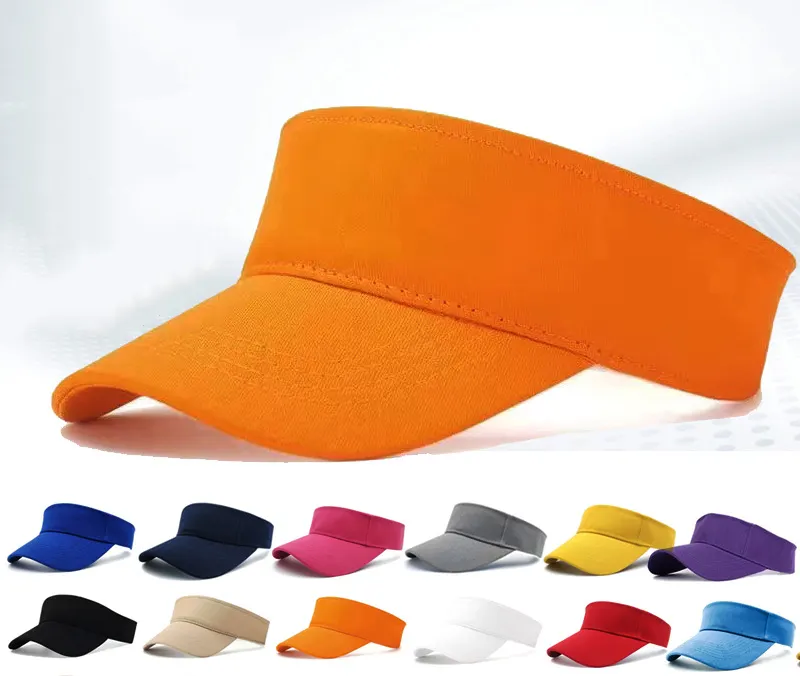 OEM на заказ 21 цвет регулируемый вышитый логотип солнцезащитный козырек Мужская и женская пляжная кепка оптовая продажа спортивная шляпа для гольфа
