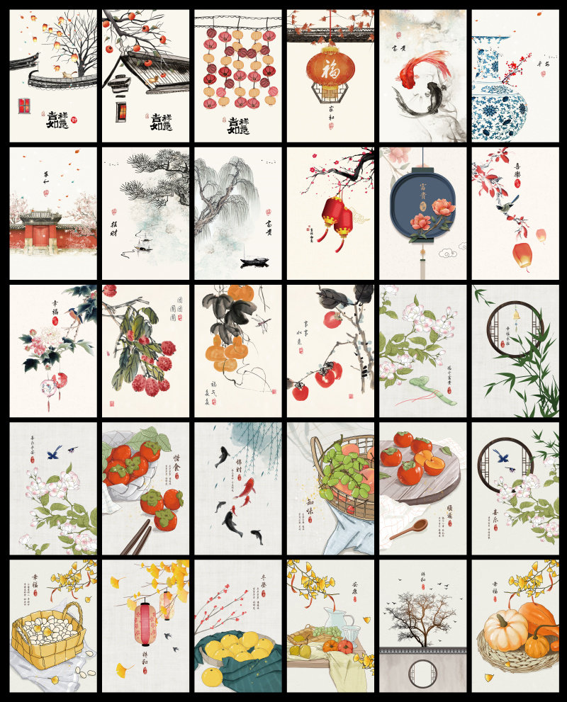 30 lucky postcards with format back