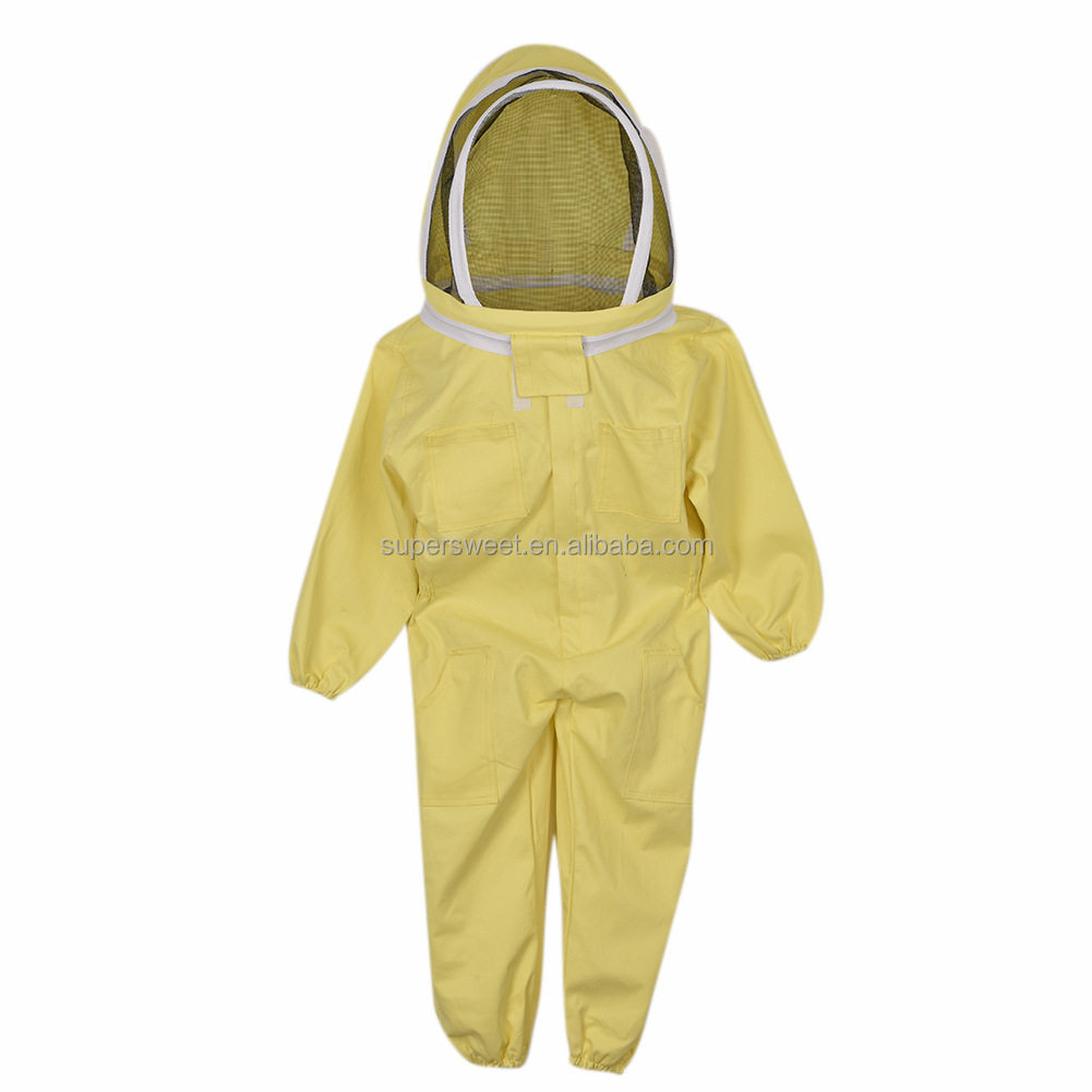 Apiculture Vented Beekeeping Clothing Suits ventilated Cotton Child Size Bee Suit Kids with Round Veil