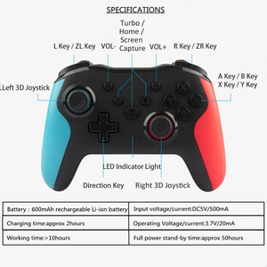 适用于索尼PS3的任天堂开关Lite PC TV智能手机的无线游戏手柄控制器6轴双振动操纵杆 - Product Image 3