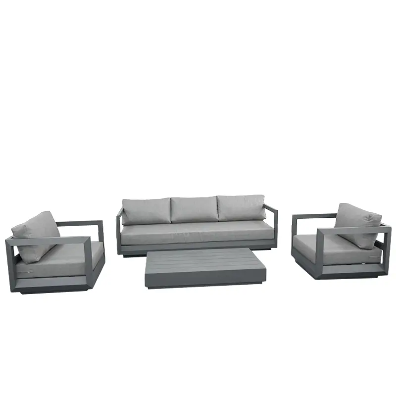 modern patio im freien sektional aluminium möbel couch metall gartensofas lounge set aluminium patio möbel im freien sofa-set