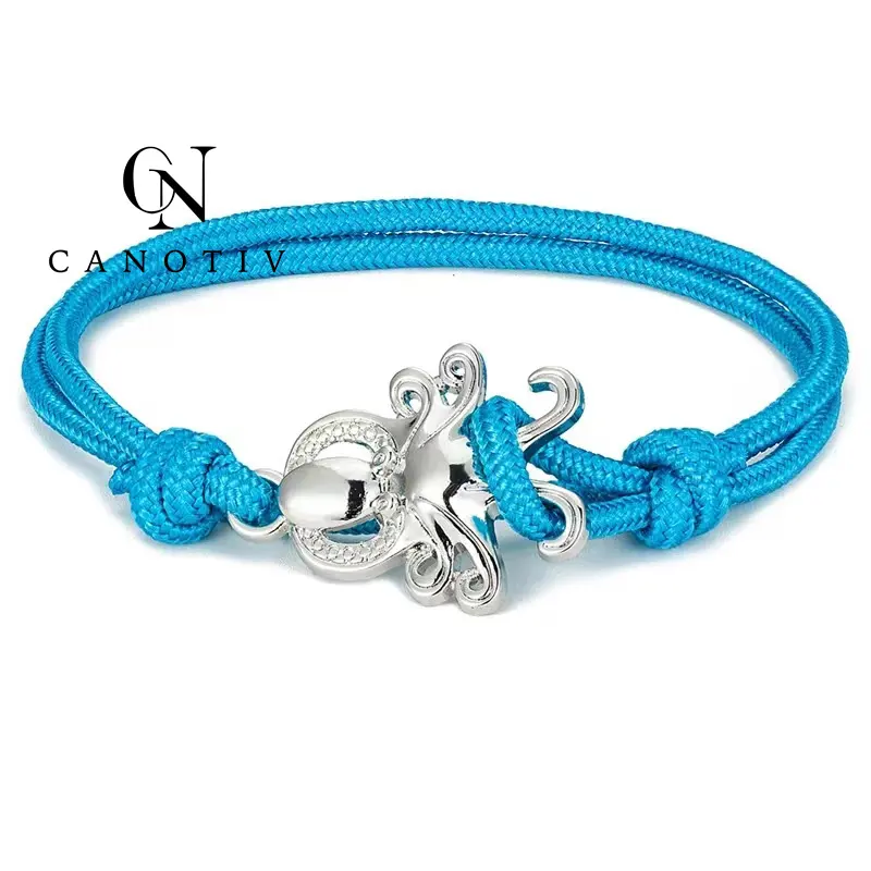 New Design Charms octopus Bracelet Handmade Mixed Color Rope Nylon parachute Bracelets With Logo
