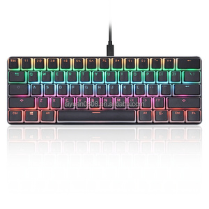 Portable 60% Mini Pudding Mechanical <strong>Keyboard</strong> 61-Key RGB Backlit Game <strong>Keyboard</strong> with Win-Lock Feature for Gamers - Product Image 2