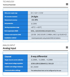Brand New 24-Bit <strong>Analog</strong> <strong>Input</strong> <strong>Module</strong> 4-20ma to 485 <strong>Ethernet</strong> Cascade Modbus A-Dc Acquisition for <strong>Input</strong> and Output (IO)