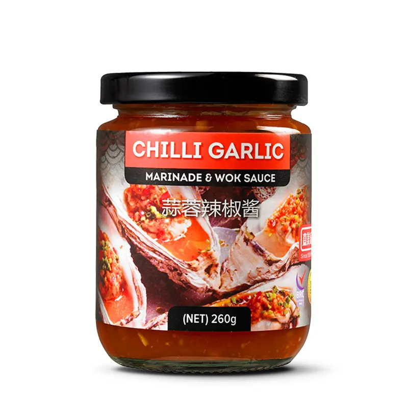 Piatto caldo dip cottura condimento salsa di peperoncino 260g di pomodoro salsa di salato delizioso aglio salsa di peperoncino